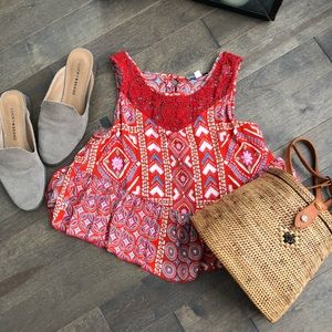 Patrons of Peace-Red Cute Crop Top